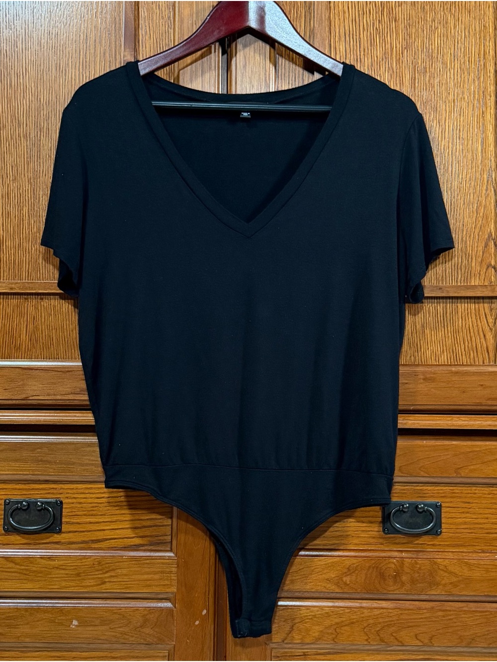 Lulu's Adyn V-Neck T-Shirt Thong Bodysuit Tee Jersey Knit Layer Capsule Romantic
